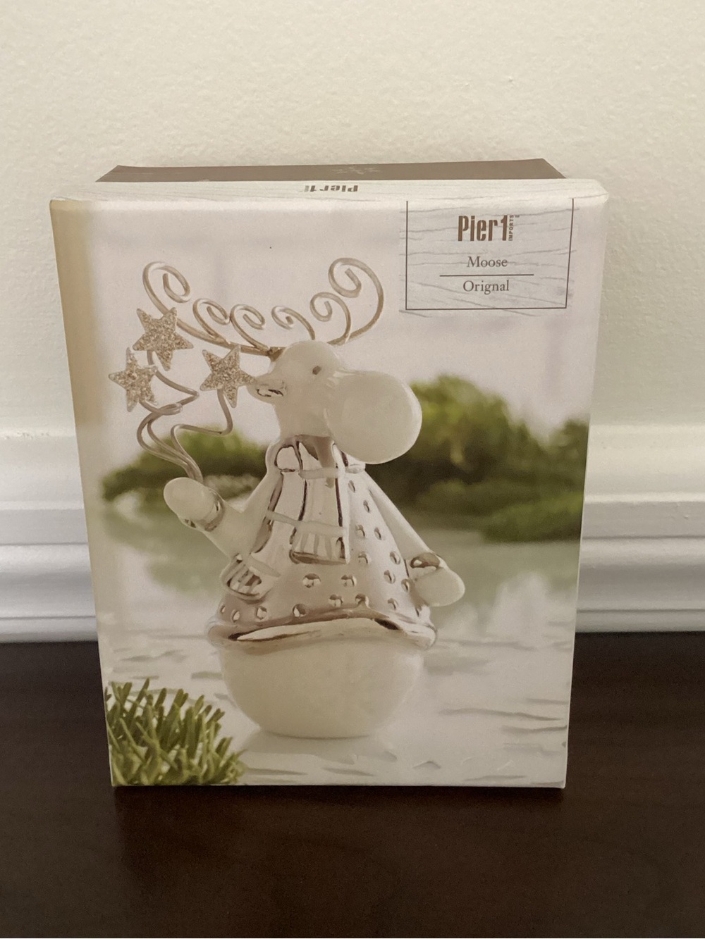 Pier 1 Holiday Moose Collectible Porcelain Figurine